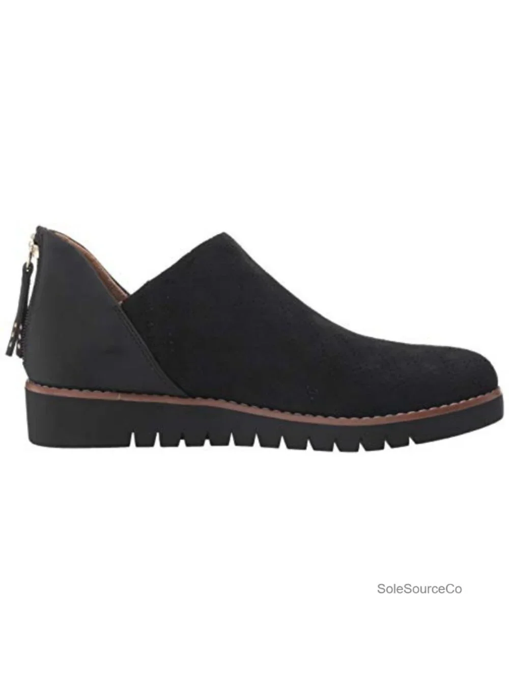 Womens Microfiber Ankle Bootie Slip On Zip Perforated Comfort Shoe